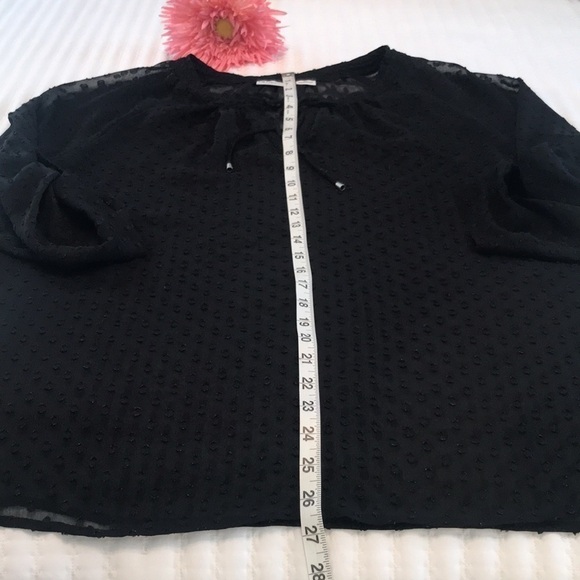 Liz Claiborne Black Swiss Dot Top Size XL Sheer - Picture 9 of 10